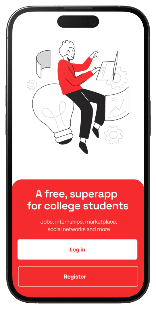 Phone with app screen